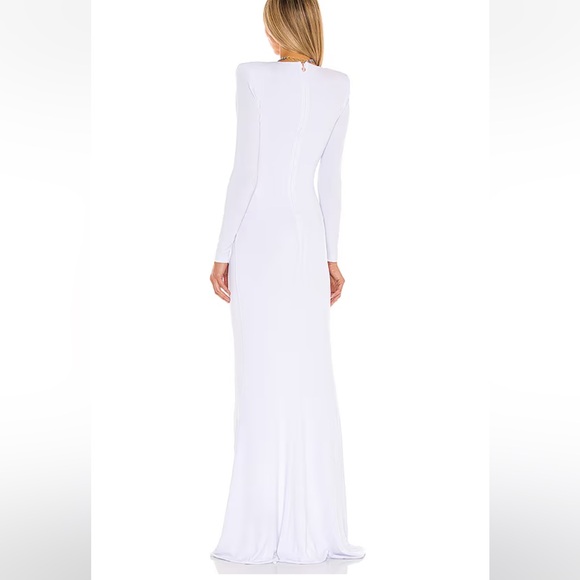 Sold out White long sleeve deep v gown from revolve nookie Farrah - Picture 5 of 5